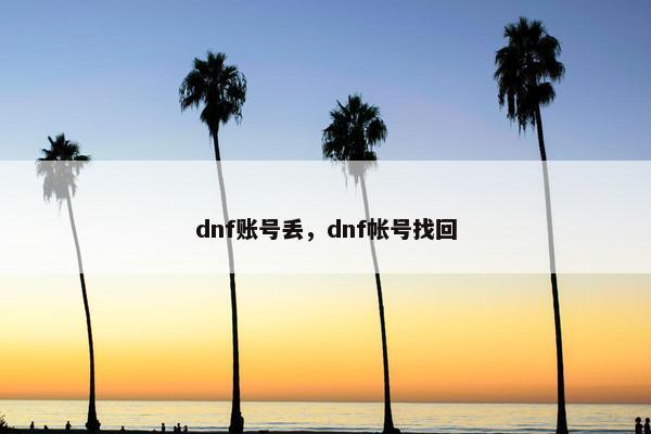 dnf账号丢，dnf帐号找回