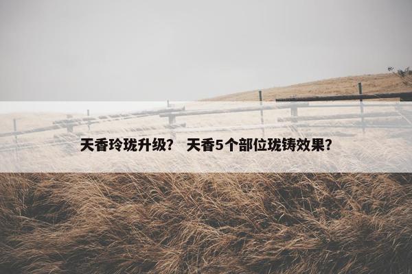 天香玲珑升级？ 天香5个部位珑铸效果？