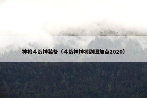 神将斗战神装备（斗战神神将刷图加点2020）