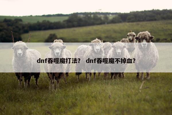 dnf吞噬魔打法？ dnf吞噬魔不掉血？