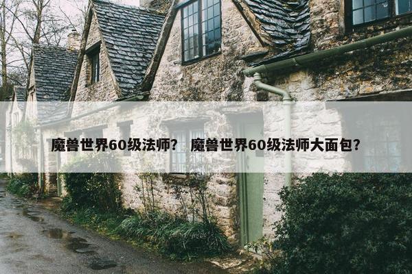 魔兽世界60级法师？ 魔兽世界60级法师大面包？