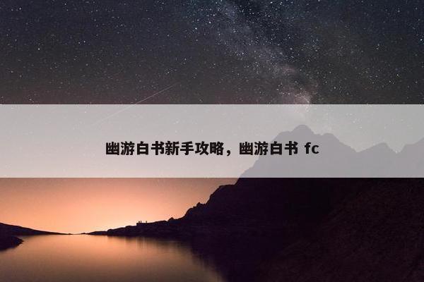 幽游白书新手攻略，幽游白书 fc