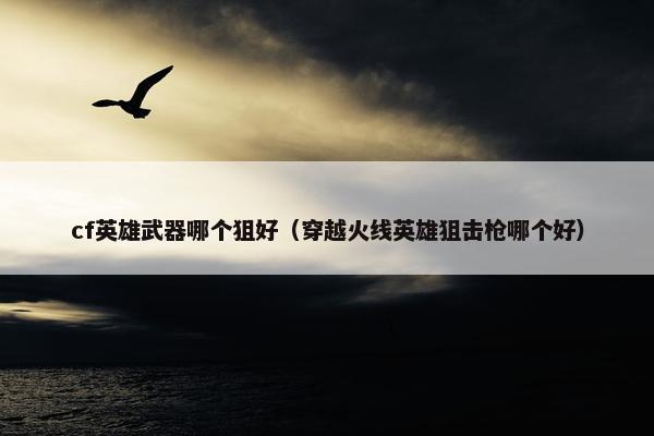 cf英雄武器哪个狙好（穿越火线英雄狙击枪哪个好）