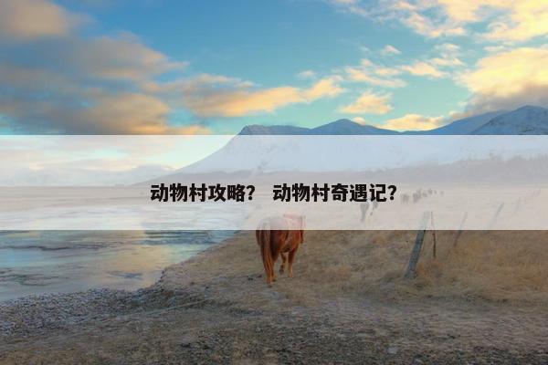 动物村攻略？ 动物村奇遇记？