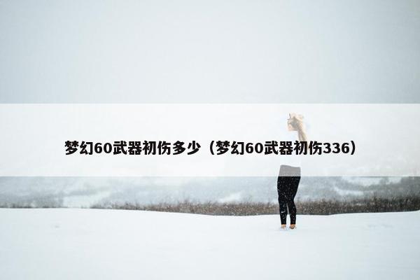 梦幻60武器初伤多少（梦幻60武器初伤336）