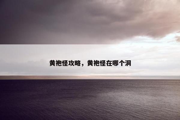 黄袍怪攻略，黄袍怪在哪个洞