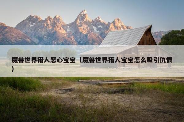 魔兽世界猎人恶心宝宝（魔兽世界猎人宝宝怎么吸引仇恨）