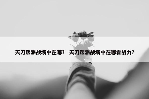 天刀帮派战场中在哪？ 天刀帮派战场中在哪看战力？