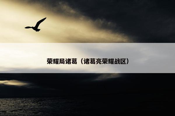 荣耀局诸葛（诸葛亮荣耀战区）