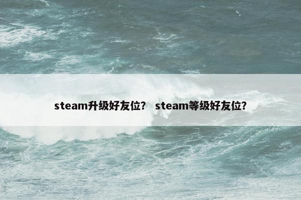 steam升级好友位？ steam等级好友位？