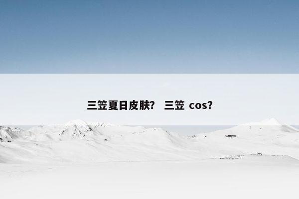 三笠夏日皮肤？ 三笠 cos？
