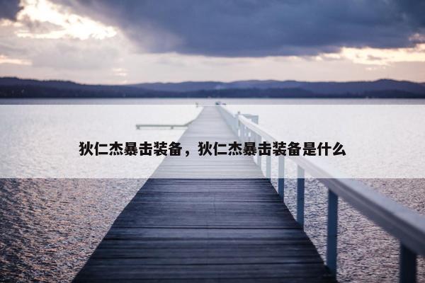 狄仁杰暴击装备，狄仁杰暴击装备是什么