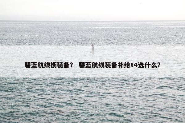 碧蓝航线枥装备？ 碧蓝航线装备补给t4选什么？