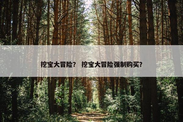 挖宝大冒险？ 挖宝大冒险强制购买？
