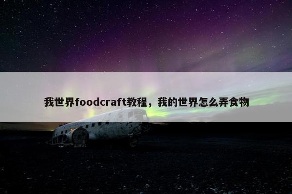我世界foodcraft教程，我的世界怎么弄食物