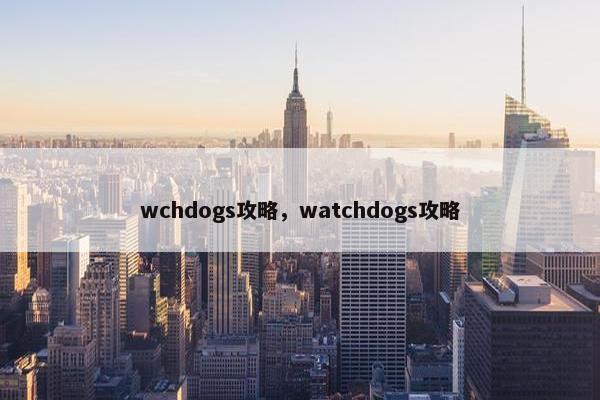 wchdogs攻略，watchdogs攻略