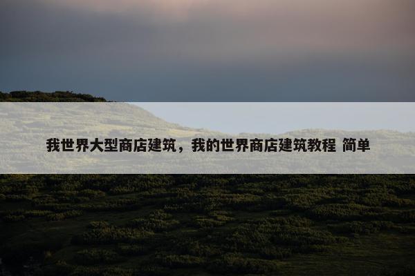 我世界大型商店建筑，我的世界商店建筑教程 简单