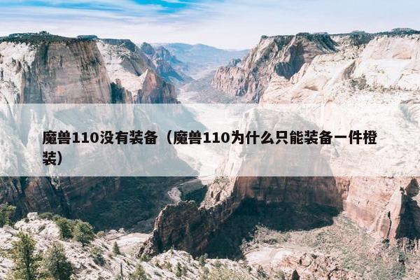 魔兽110没有装备（魔兽110为什么只能装备一件橙装）