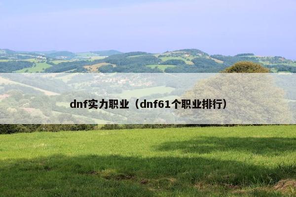 dnf实力职业（dnf61个职业排行）