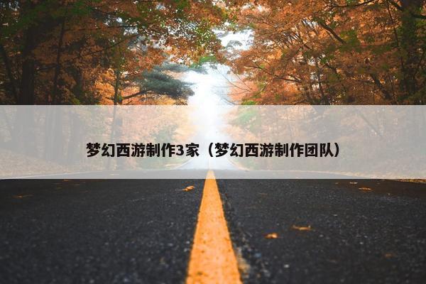 梦幻西游制作3家（梦幻西游制作团队）