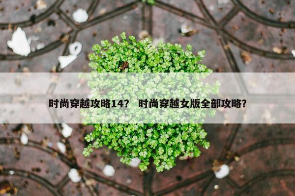 时尚穿越攻略14？ 时尚穿越女版全部攻略？