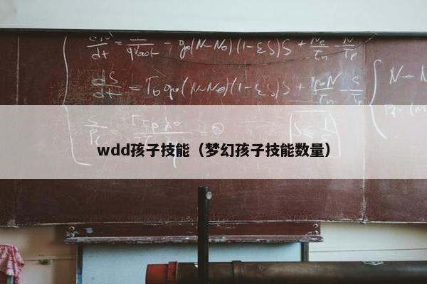 wdd孩子技能（梦幻孩子技能数量）
