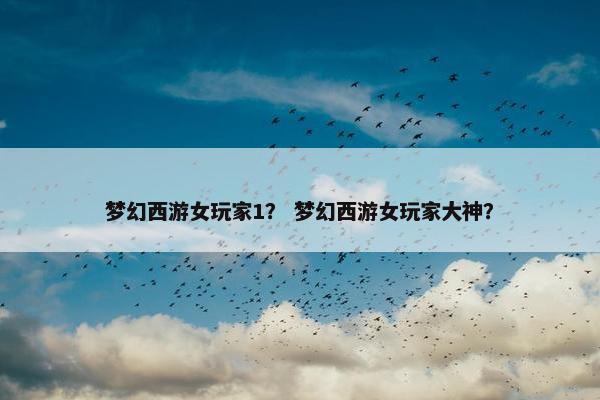 梦幻西游女玩家1？ 梦幻西游女玩家大神？