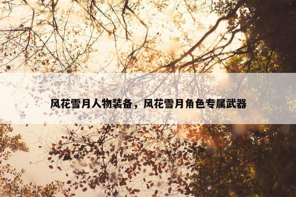 风花雪月人物装备，风花雪月角色专属武器