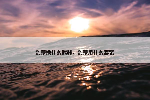 剑宗换什么武器，剑宗用什么套装
