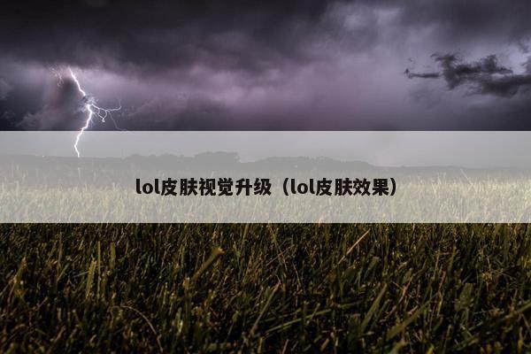 lol皮肤视觉升级（lol皮肤效果）