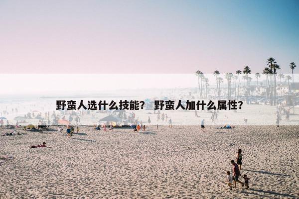 野蛮人选什么技能？ 野蛮人加什么属性？