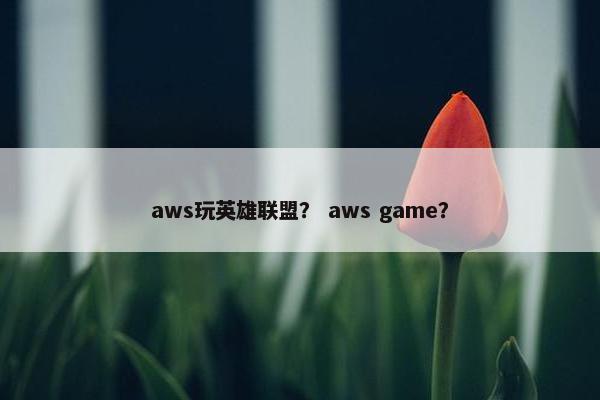 aws玩英雄联盟？ aws game？