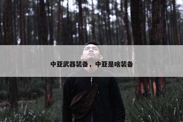 中亚武器装备，中亚是啥装备