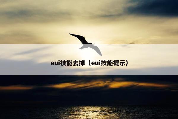 eui技能去掉（eui技能提示）