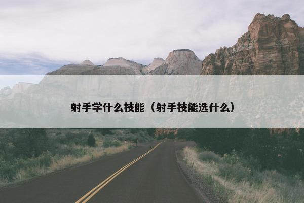 射手学什么技能（射手技能选什么）