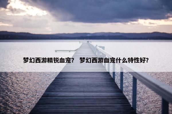 梦幻西游精锐血宠？ 梦幻西游血宠什么特性好？