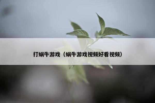 打蜗牛游戏（蜗牛游戏视频好看视频）