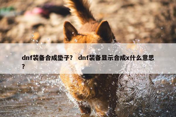 dnf装备合成垫子？ dnf装备显示合成x什么意思？