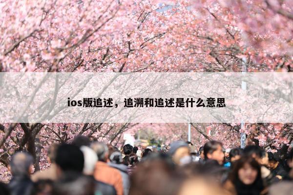 ios版追述，追溯和追述是什么意思
