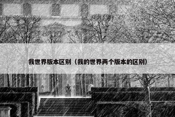 我世界版本区别（我的世界两个版本的区别）