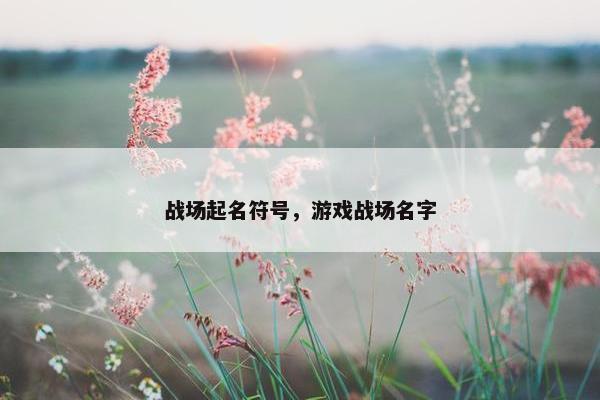 战场起名符号，游戏战场名字