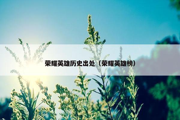 荣耀英雄历史出处（荣耀英雄榜）