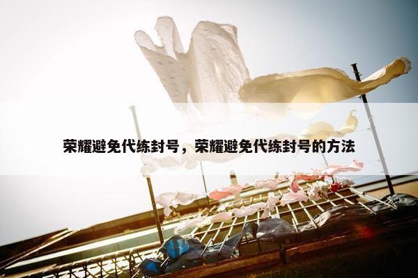荣耀避免代练封号，荣耀避免代练封号的方法
