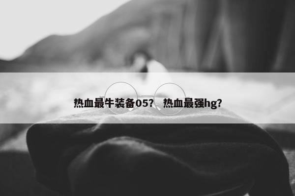 热血最牛装备05？ 热血最强hg？