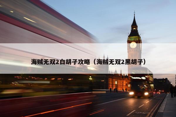 海贼无双2白胡子攻略（海贼无双2黑胡子）