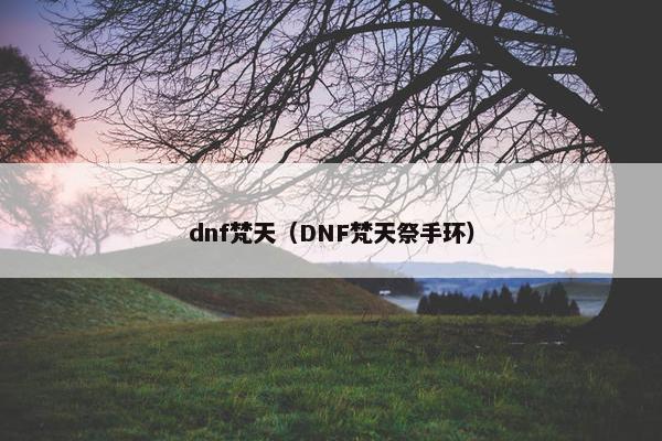 dnf梵天（DNF梵天祭手环）