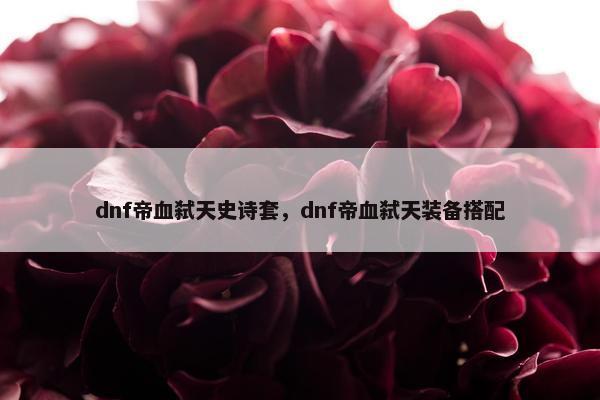 dnf帝血弑天史诗套，dnf帝血弑天装备搭配