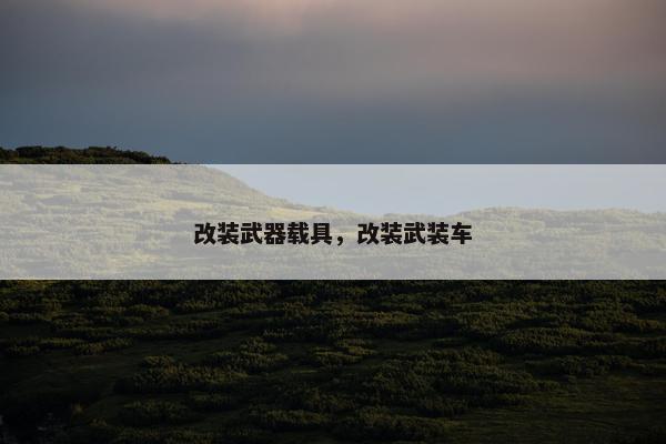 改装武器载具，改装武装车