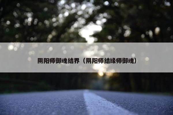 阴阳师御魂结界（阴阳师结缘师御魂）
