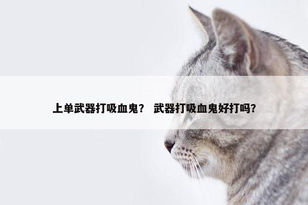 上单武器打吸血鬼？ 武器打吸血鬼好打吗？